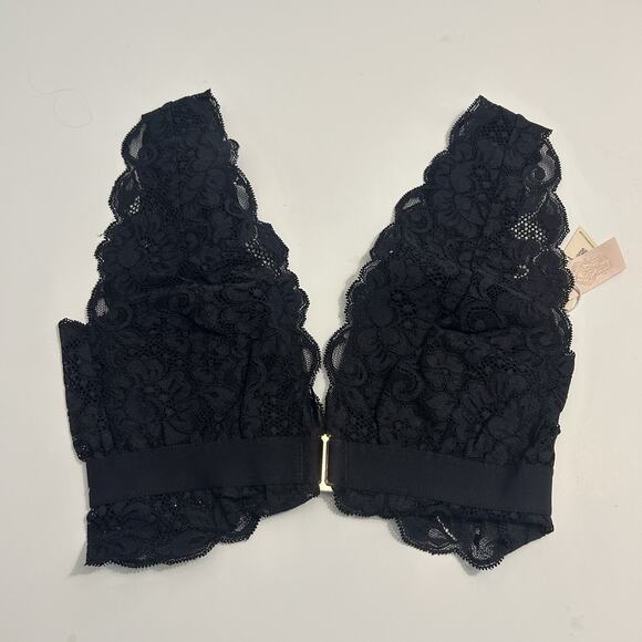 Free People We Are Hah Got Ur Back Bra Size XS in Noir Black Lace Adjustable - Picture 1 of 11